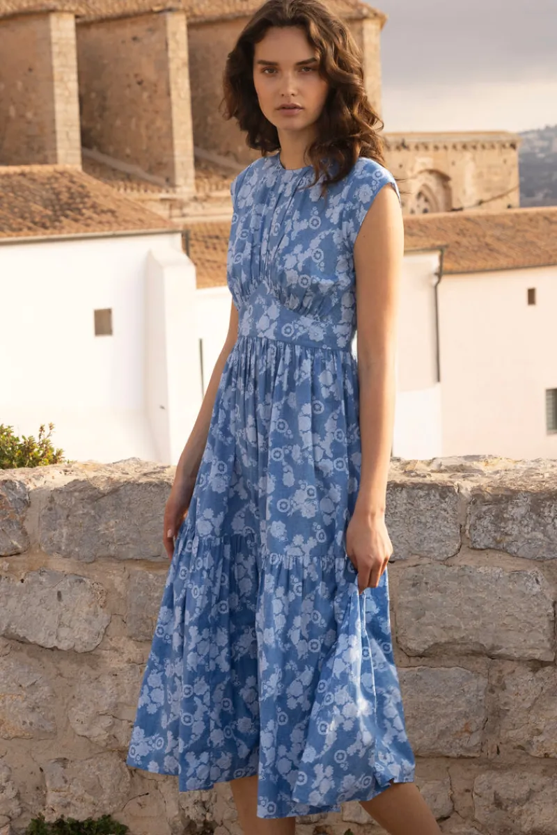 Oliphant Cap Sleeve Midi- Pretoria Navy