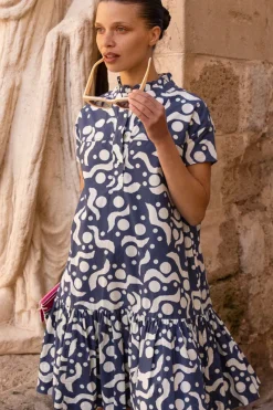 Oliphant Cap Sleeve Mini- Acadia Navy