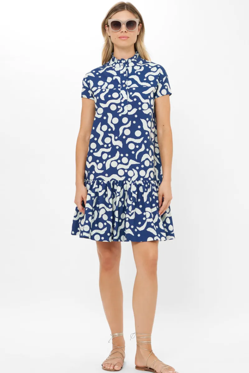Oliphant Cap Sleeve Mini- Acadia Navy