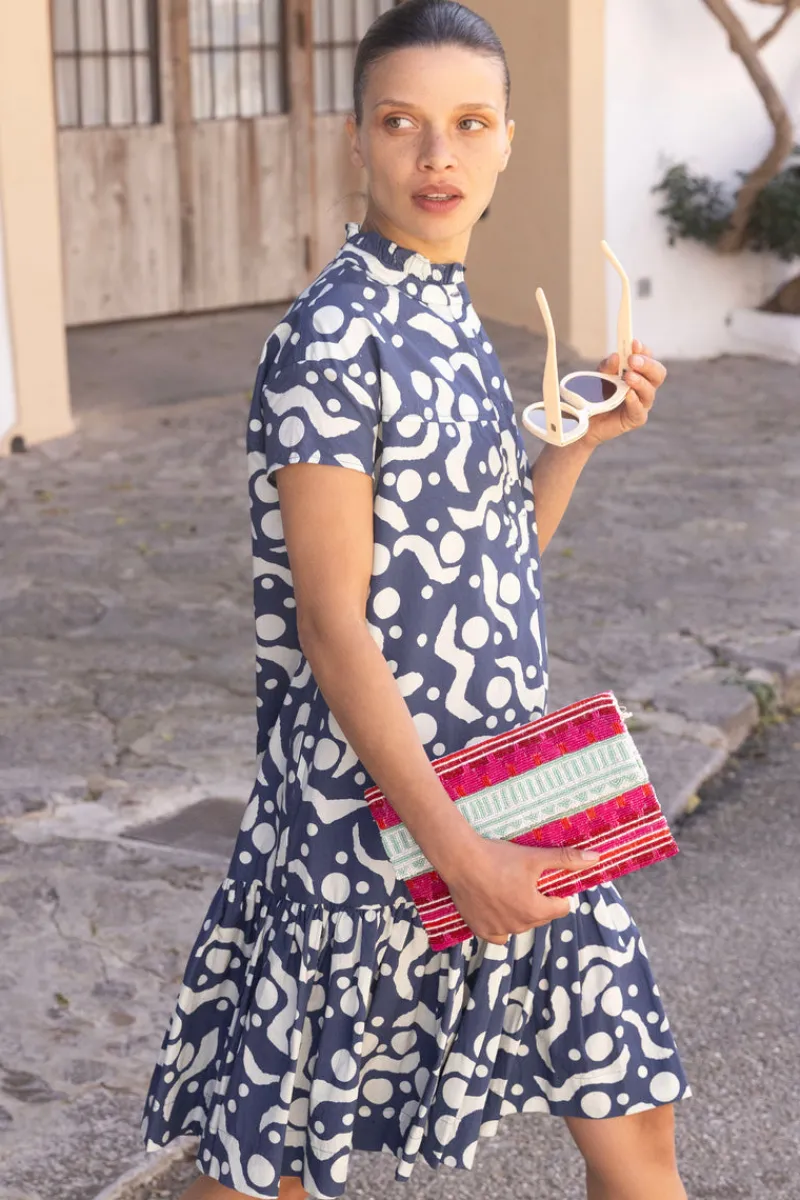 Oliphant Cap Sleeve Mini- Acadia Navy