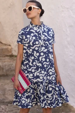 Oliphant Cap Sleeve Mini- Acadia Navy