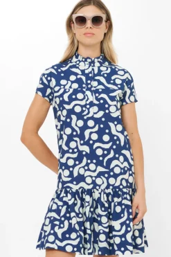 Oliphant Cap Sleeve Mini- Acadia Navy
