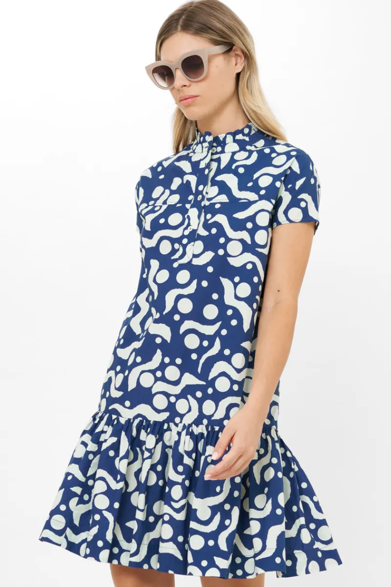 Oliphant Cap Sleeve Mini- Acadia Navy