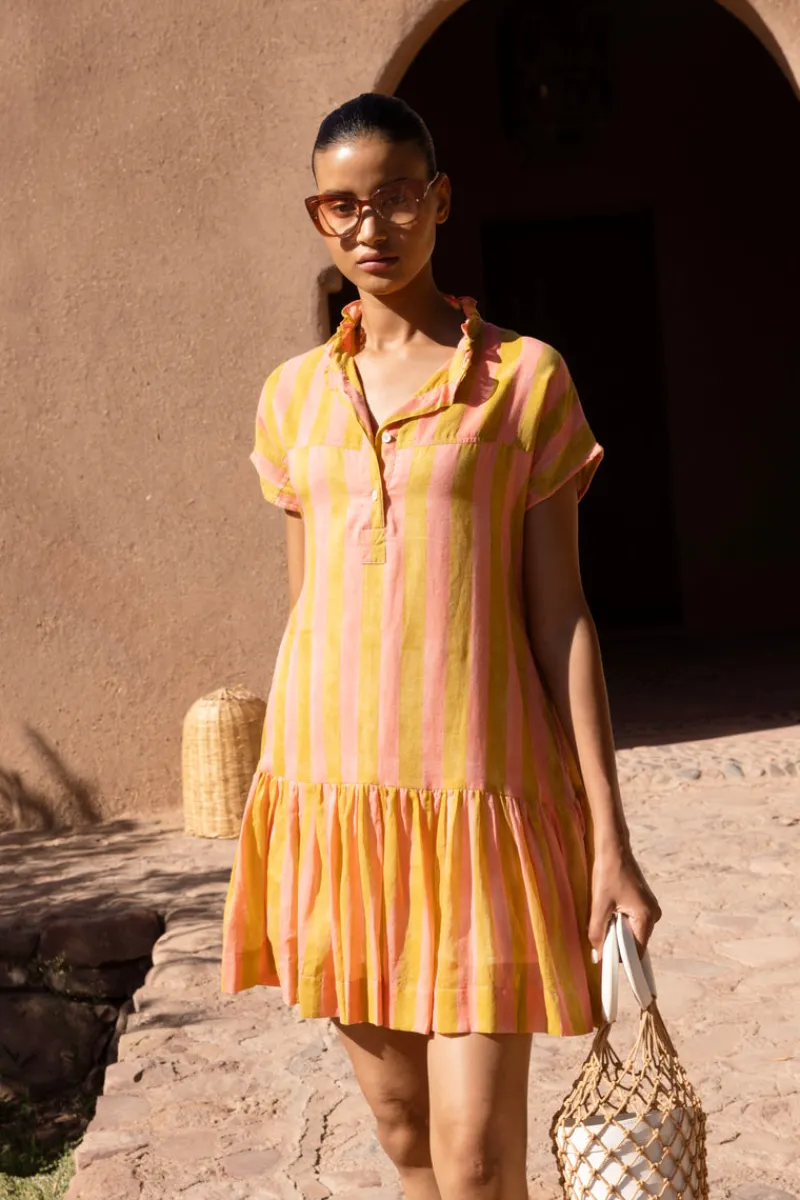 Oliphant Cap Sleeve Mini- Cabana Coral
