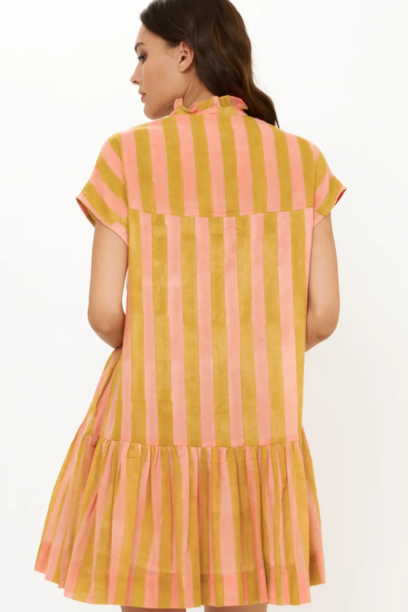 Oliphant Cap Sleeve Mini- Cabana Coral