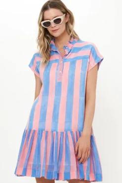 Oliphant Cap Sleeve Mini- Cabana Pink