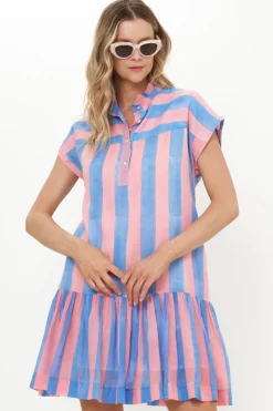 Oliphant Cap Sleeve Mini- Cabana Pink
