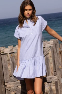 Oliphant Cap Sleeve Mini- Chatham Blue