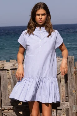 Oliphant Cap Sleeve Mini- Chatham Blue