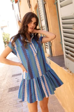 Oliphant Cap Sleeve Mini- Meko Blue