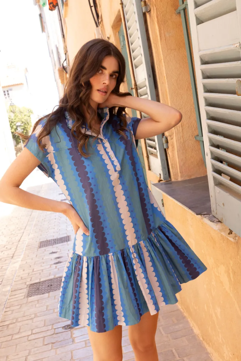 Oliphant Cap Sleeve Mini- Meko Blue
