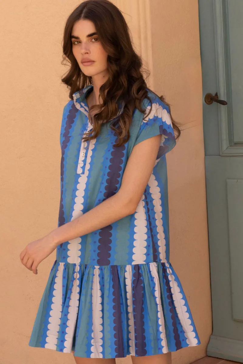 Oliphant Cap Sleeve Mini- Meko Blue