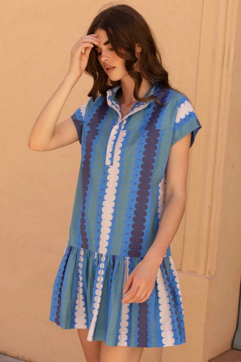 Oliphant Cap Sleeve Mini- Meko Blue