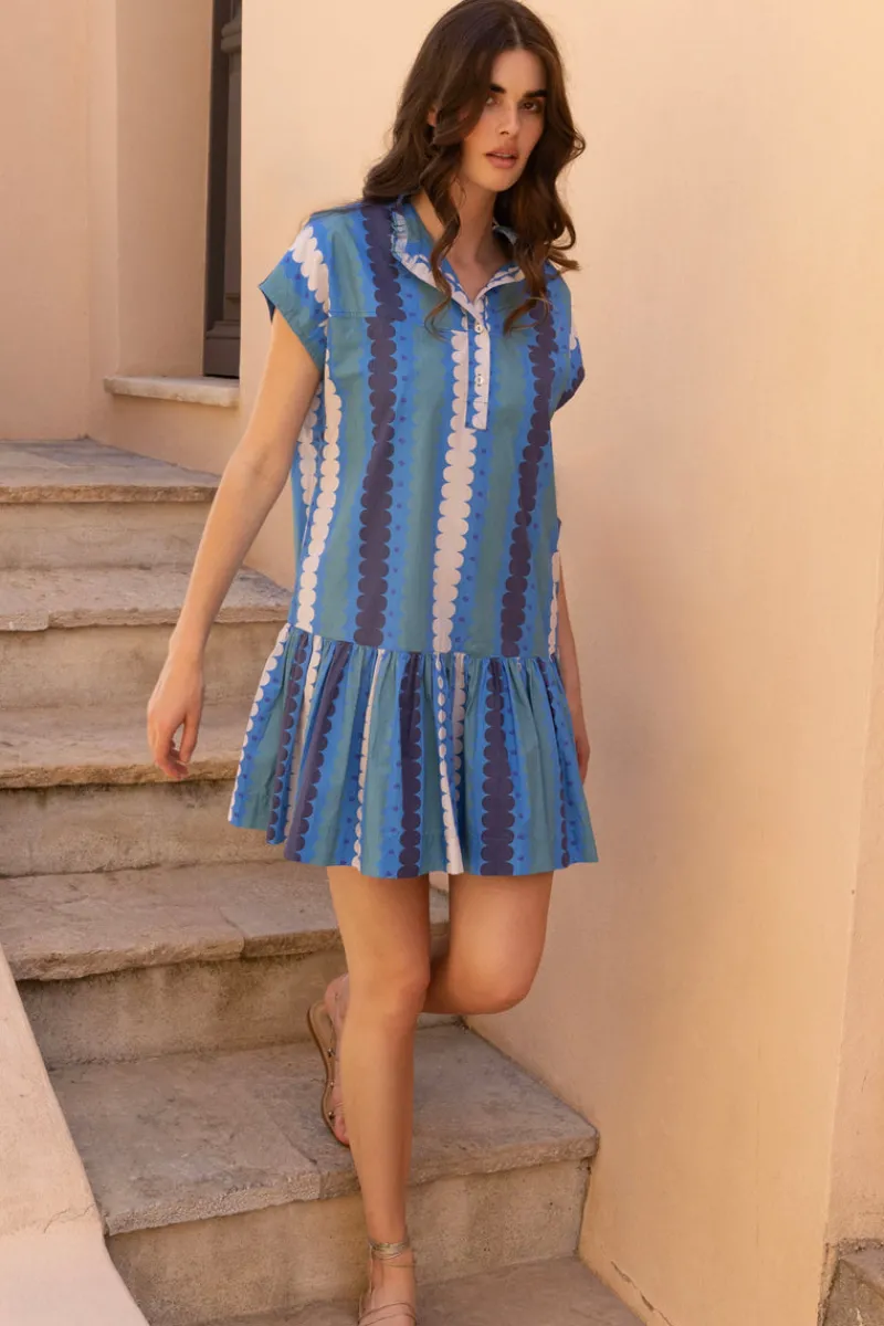Oliphant Cap Sleeve Mini- Meko Blue