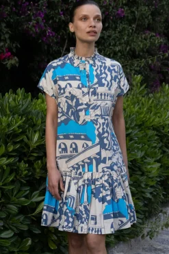 Oliphant Cap Sleeve Mini- Roma Blue