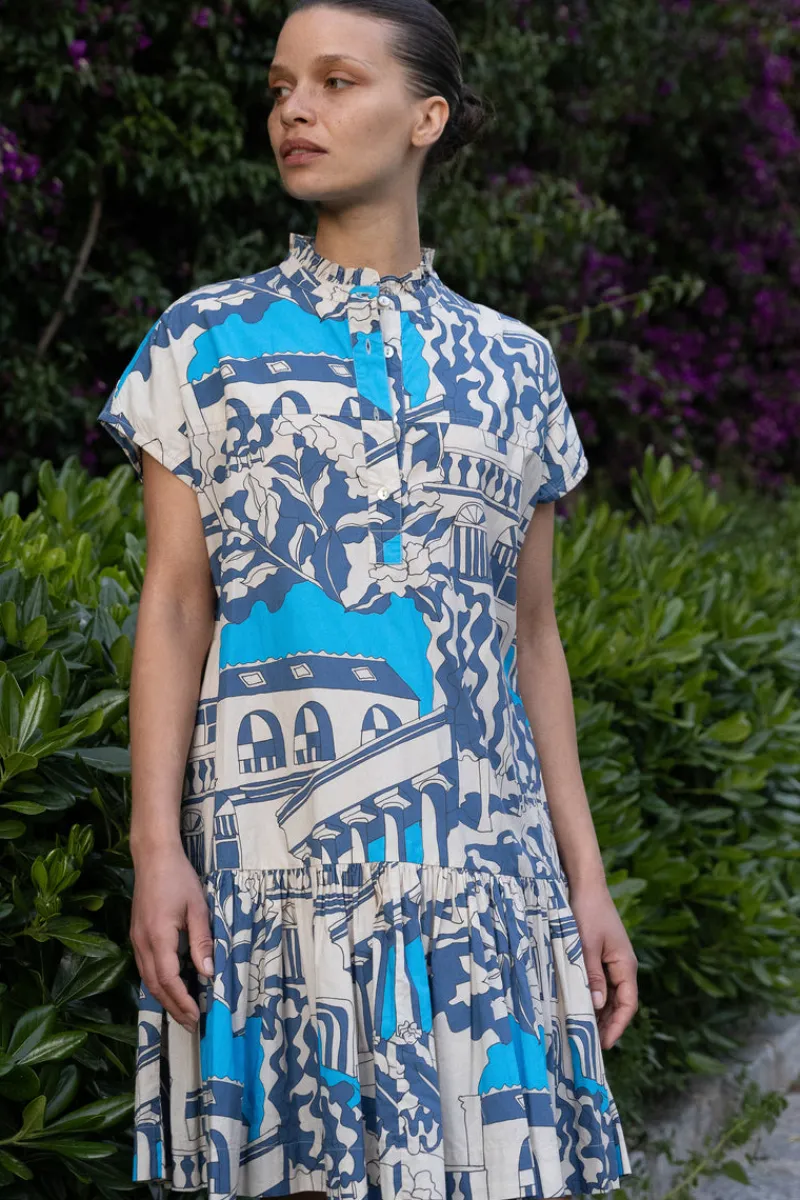 Oliphant Cap Sleeve Mini- Roma Blue
