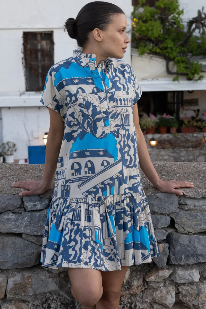 Oliphant Cap Sleeve Mini- Roma Blue