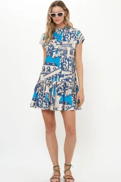 Oliphant Cap Sleeve Mini- Roma Blue