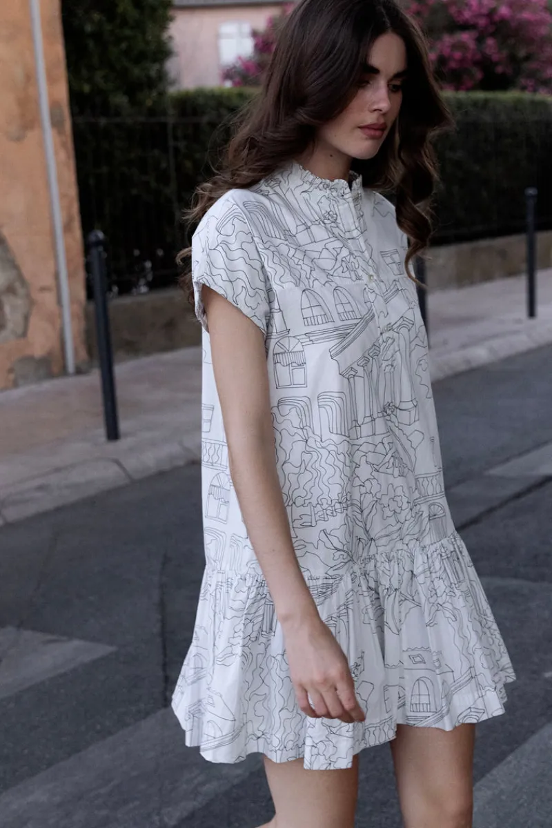 Oliphant Cap Sleeve Mini- Roma White