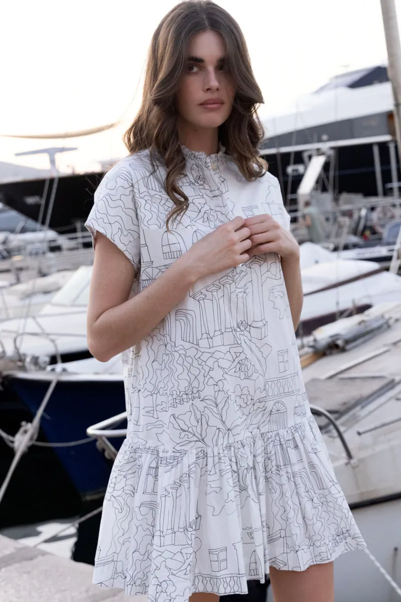 Oliphant Cap Sleeve Mini- Roma White