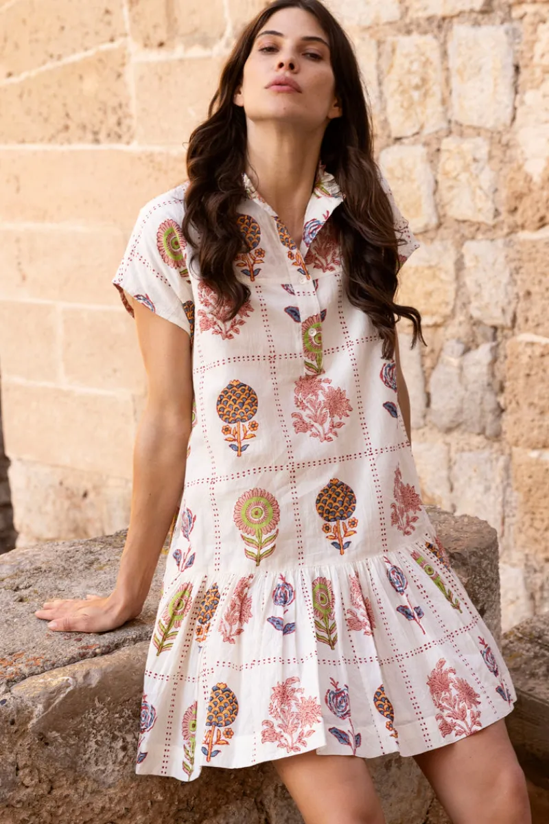 Oliphant Cap Sleeve Mini- Taormina Cream