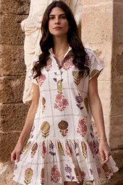 Oliphant Cap Sleeve Mini- Taormina Cream
