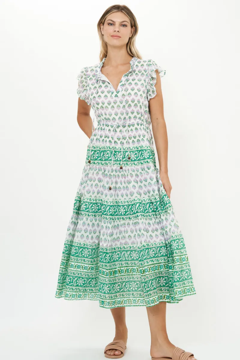 Oliphant Cinched Flirty Midi- Bloom Lilac