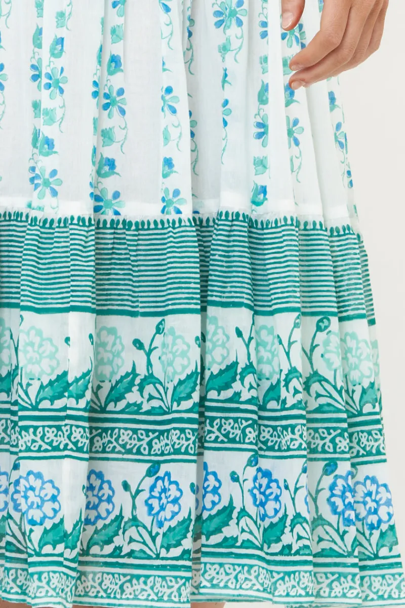 Oliphant Cinched Flirty Midi- Boreggo Green
