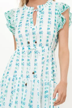 Oliphant Cinched Flirty Midi- Boreggo Green
