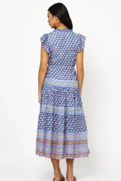 Oliphant Cinched Flirty Midi- Clover Blue