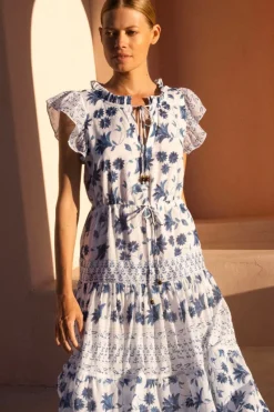 Oliphant Cinched Flirty Midi- Marion Blue