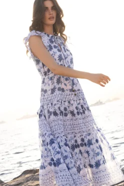 Oliphant Cinched Flirty Midi- Marion Blue