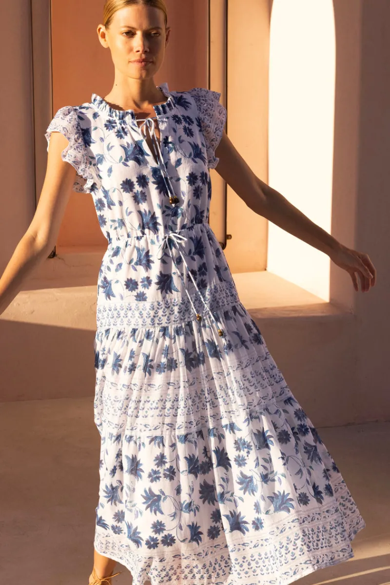 Oliphant Cinched Flirty Midi- Marion Blue