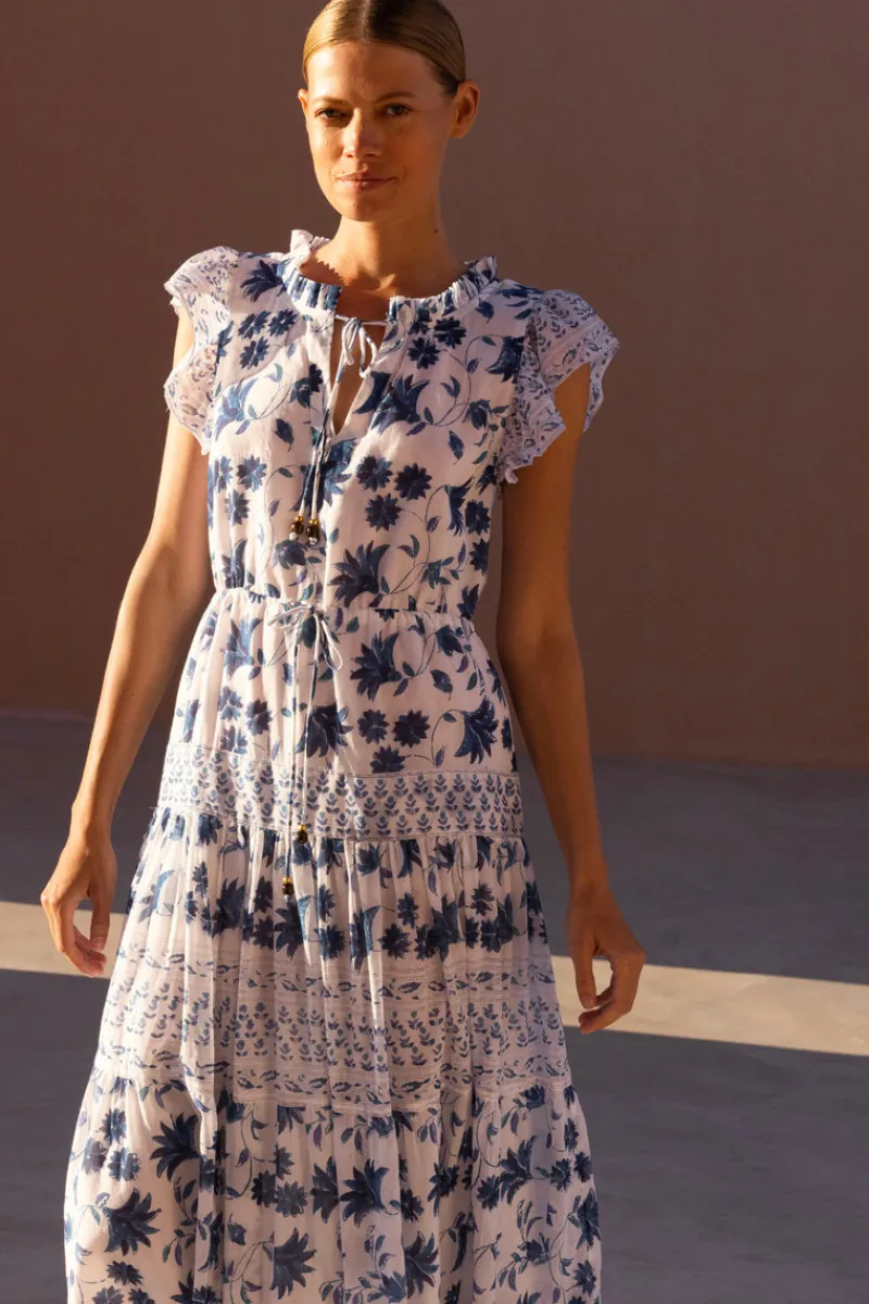 Oliphant Cinched Flirty Midi- Marion Blue
