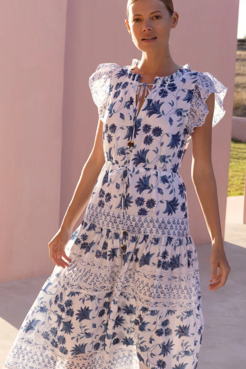 Oliphant Cinched Flirty Midi- Marion Blue