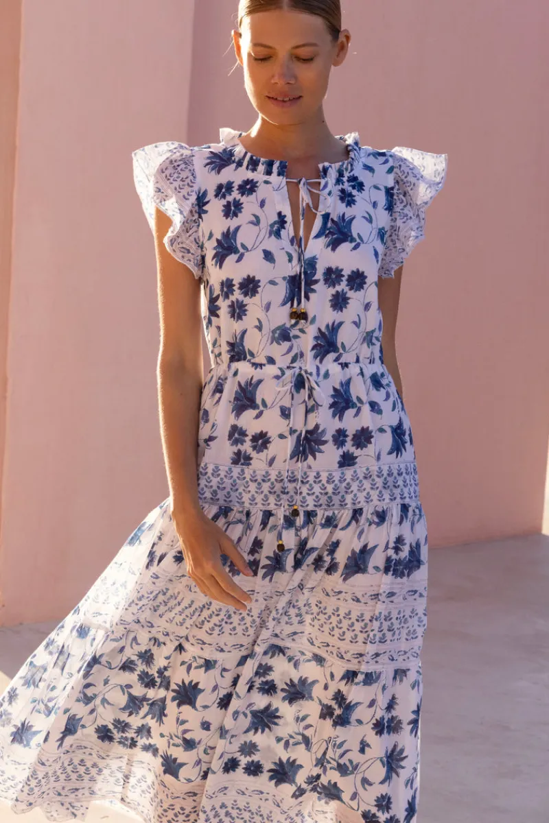Oliphant Cinched Flirty Midi- Marion Blue