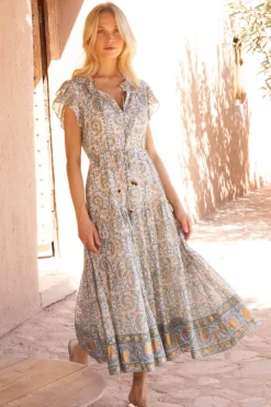 Oliphant Cinched Flirty Midi- Marseille Green
