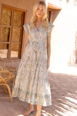 Oliphant Cinched Flirty Midi- Marseille Green