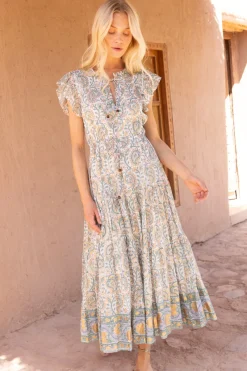 Oliphant Cinched Flirty Midi- Marseille Green