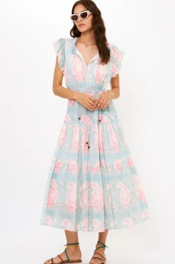 Oliphant Cinched Flirty Midi- Samode Green