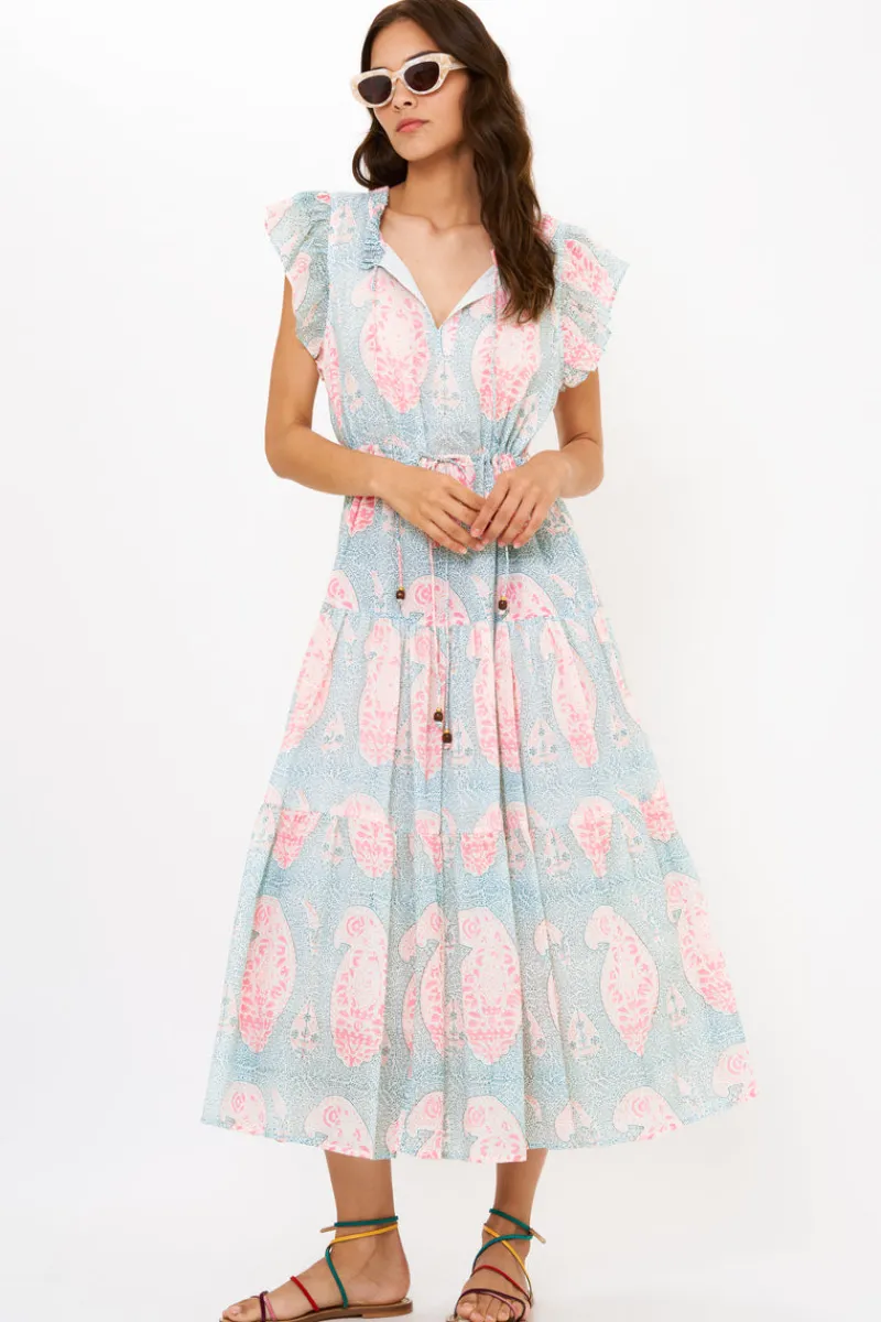 Oliphant Cinched Flirty Midi- Samode Green