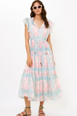 Oliphant Cinched Flirty Midi- Samode Green