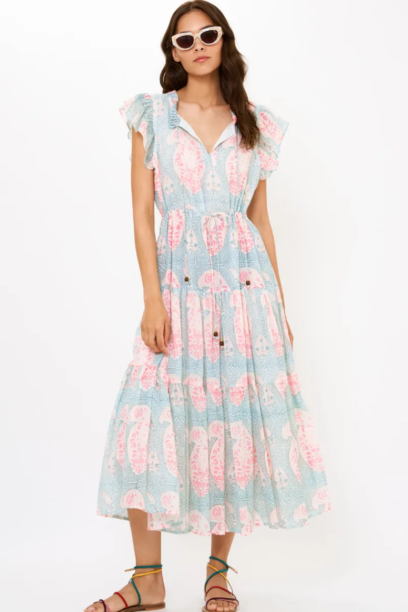 Oliphant Cinched Flirty Midi- Samode Green