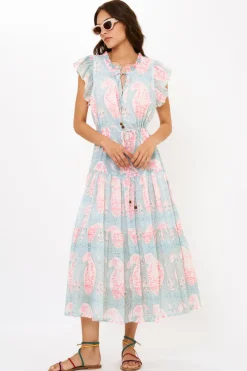 Oliphant Cinched Flirty Midi- Samode Green