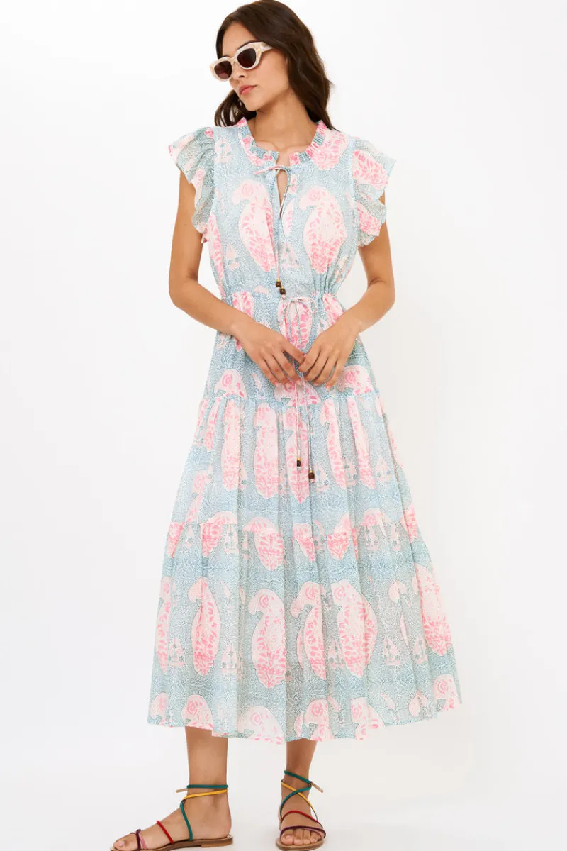 Oliphant Cinched Flirty Midi- Samode Green