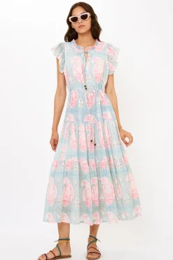 Oliphant Cinched Flirty Midi- Samode Green