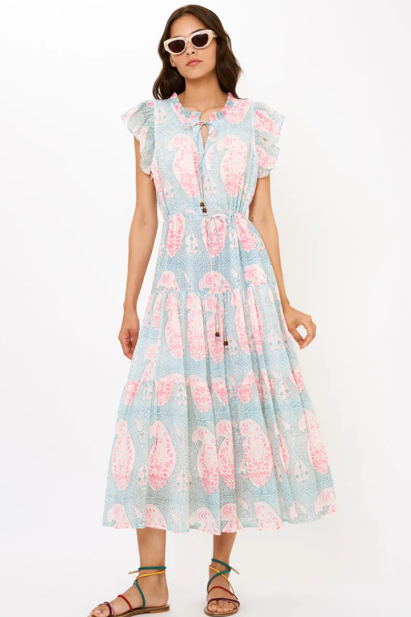 Oliphant Cinched Flirty Midi- Samode Green