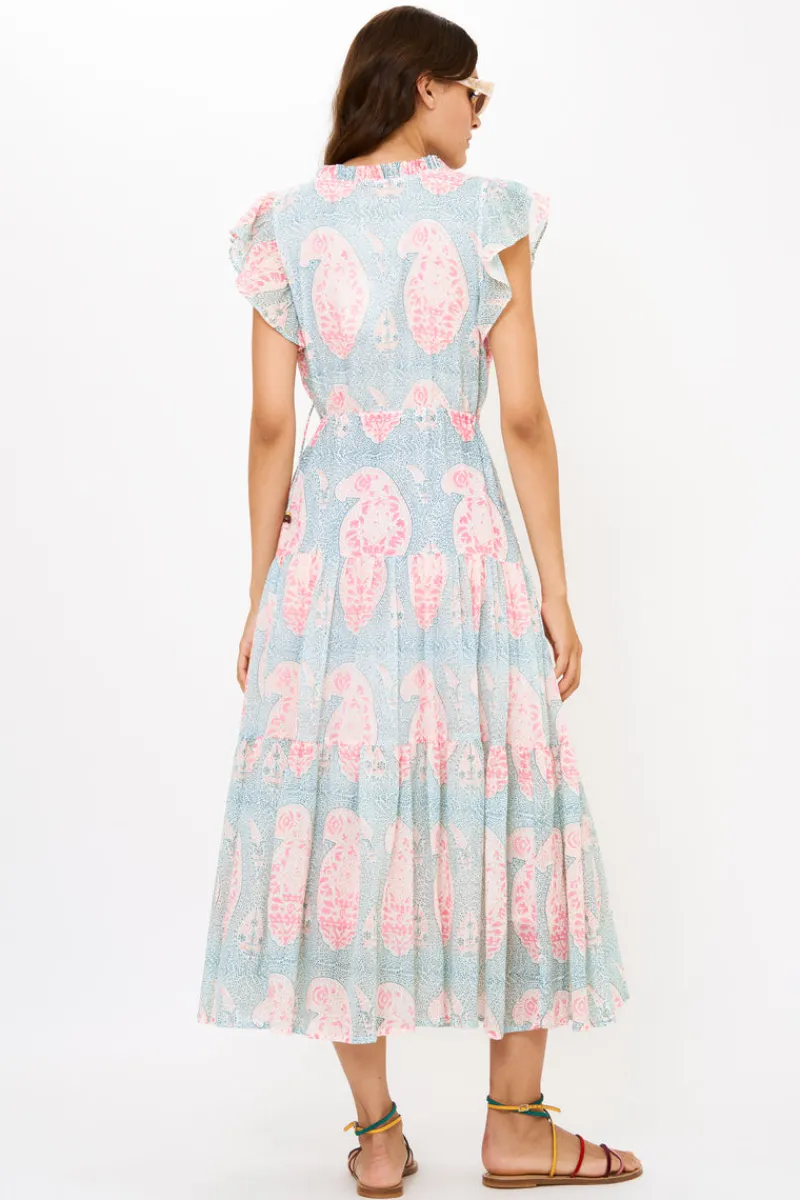 Oliphant Cinched Flirty Midi- Samode Green