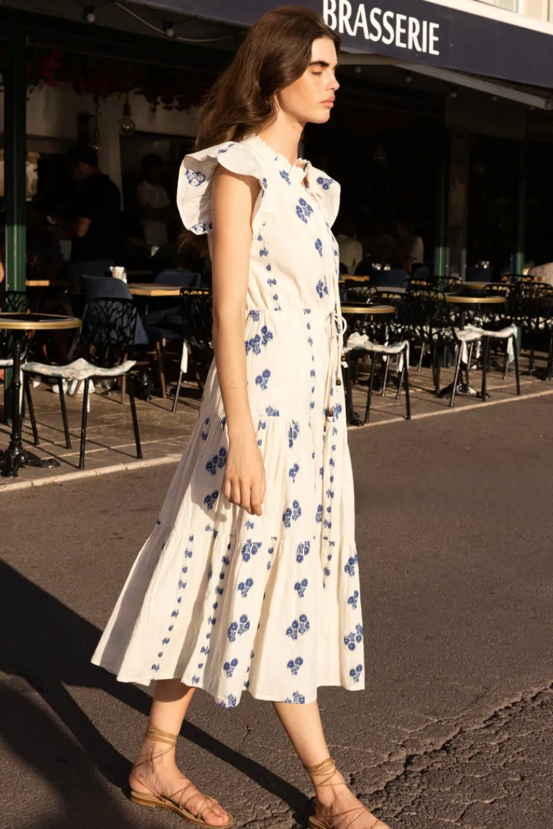 Oliphant Cinched Flirty Midi- Wicklow Blue