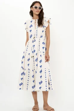 Oliphant Cinched Flirty Midi- Wicklow Blue